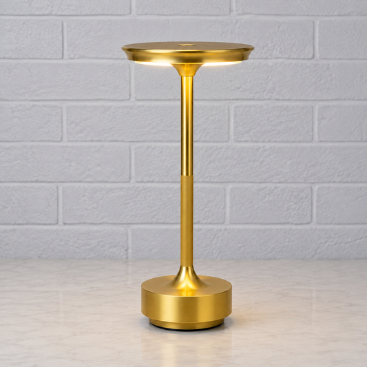 Gull oppladbar retro LED-bordlampe