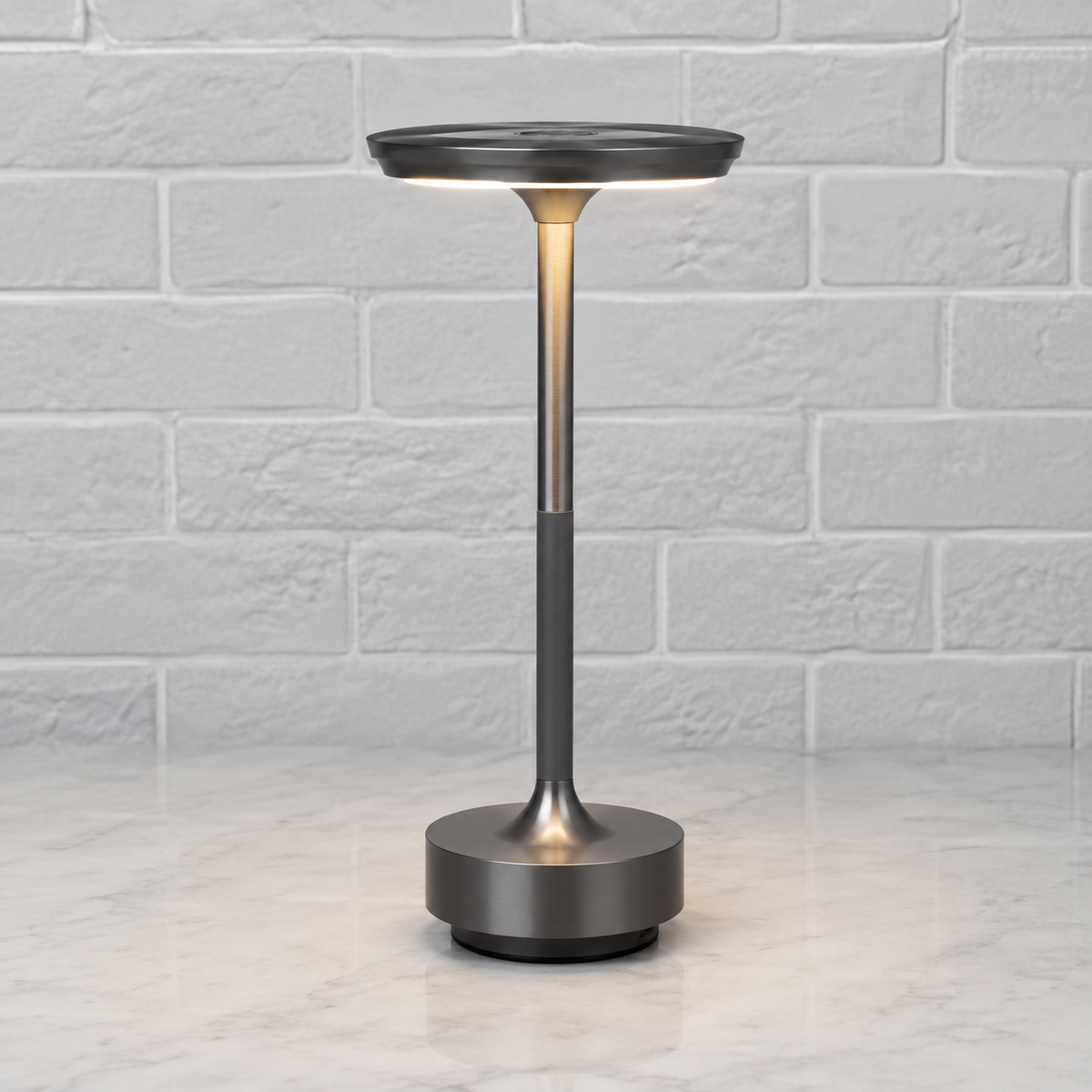Mørk grå oppladbar retro LED-bordlampe