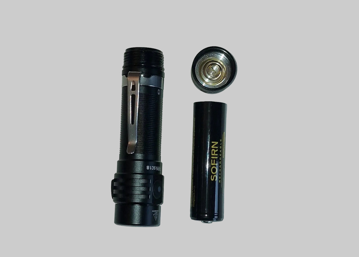Sofirn SC18 lommelykt med utskiftbart 18650 Li-ion-batteri